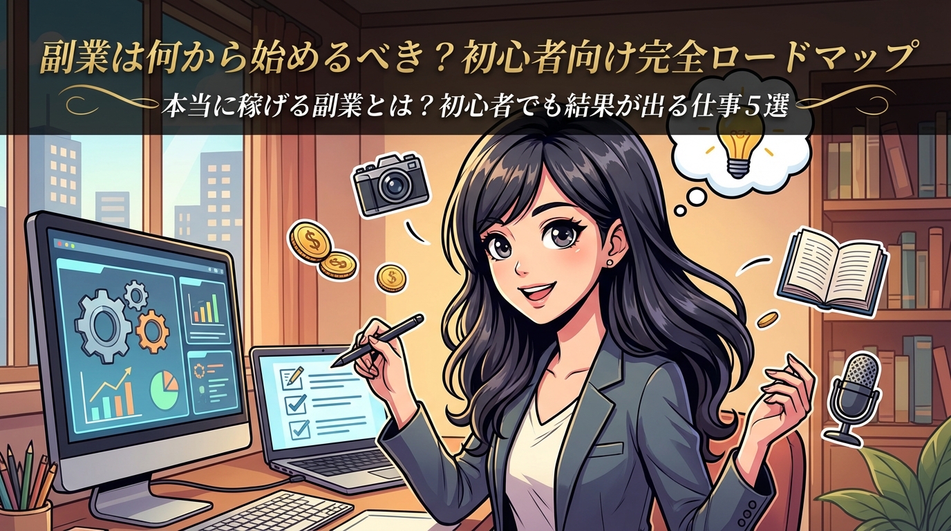 副業は何から始めるべき？初心者向け完全ロードマップ本当に稼げる副業とは？初心者でも結果が出る仕事5選